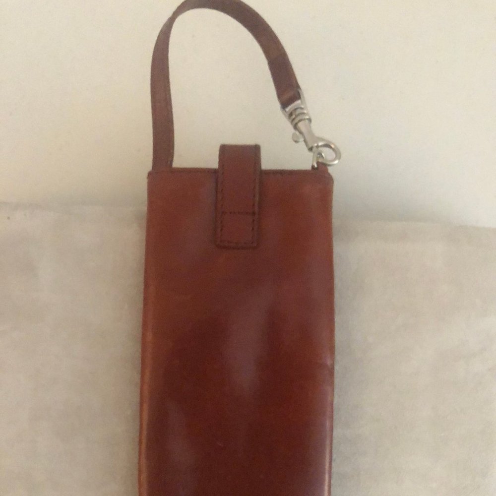 Hobo Intl brown leather wristlet mini bag